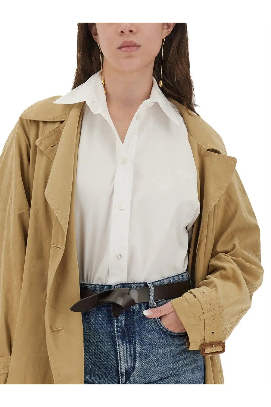 ISABEL MARANT Women's Fabriza Shirt White, view 3