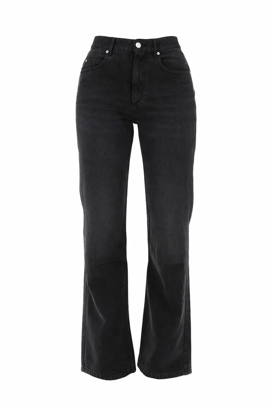 Isabel Marant women’s black high-waisted flared denim jeans with straight-leg cut and classic five-pocket design