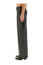 ISABEL MARANT Women's Leather Ciarra Pants Black, view 3