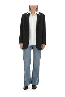 Isabel Marant women’s black oversized blazer with structured silhouette and notched lapels perfect for stylish outerwear