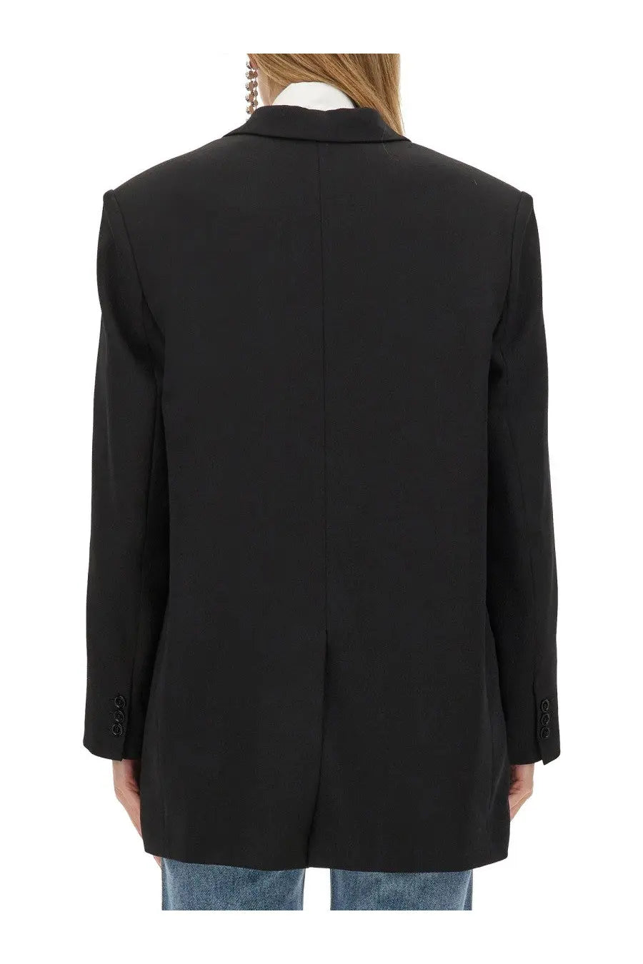 Isabel Marant women’s oceany black tailored blazer with structured shoulders and classic double-breasted design