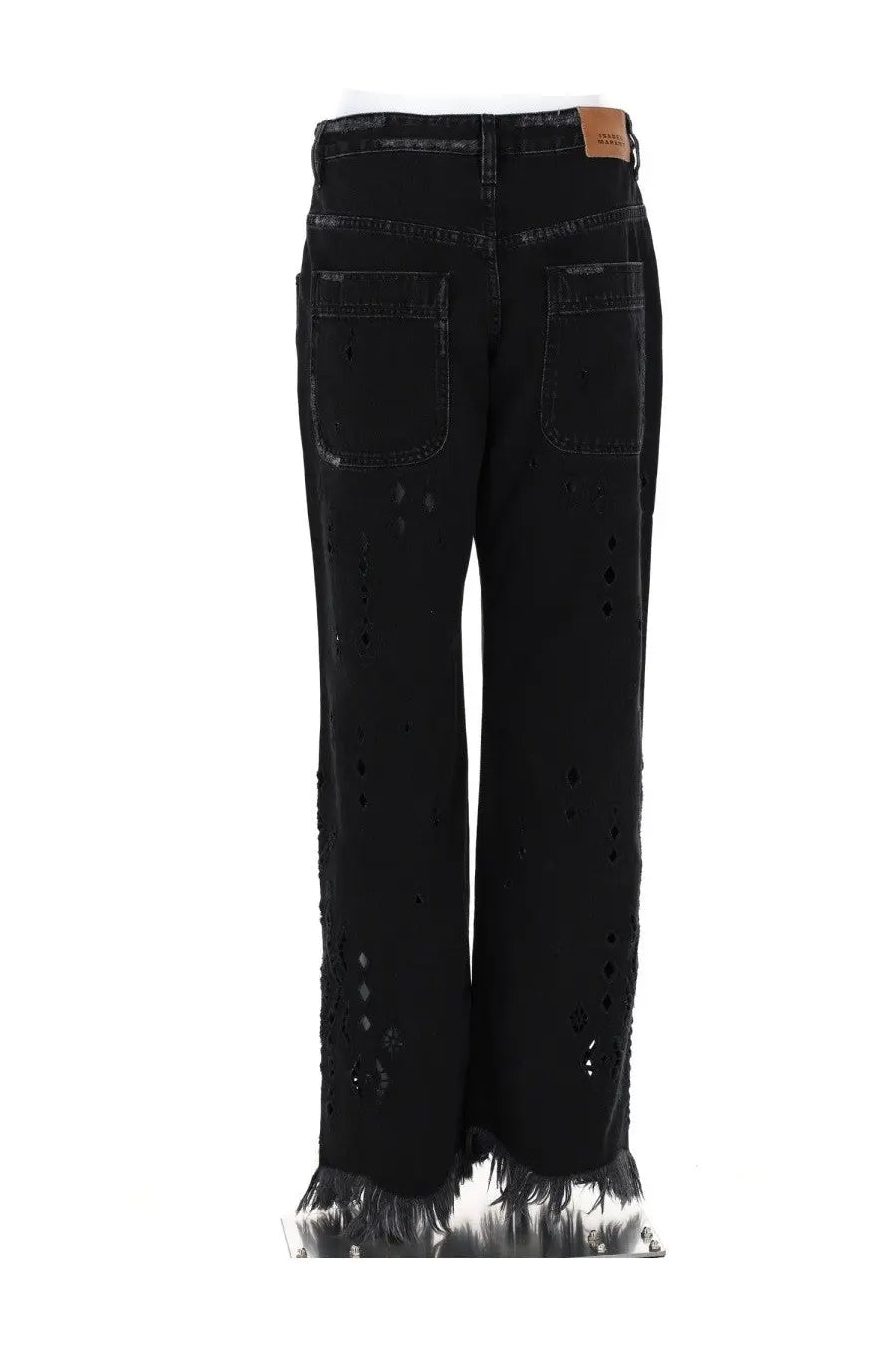 ISABEL MARANT Women's Wide Amia Trousers Black, view 2