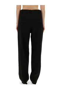 Isabel marant women’s black high-waisted straight-leg trousers with subtle front pockets ideal for stylish wear
