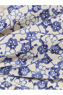 Isabel Marant women’s salma bikini top in blue with white floral patterned fabric and delicate textured weave