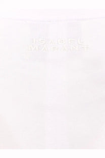 White isabel marant logo embroidered on the organic cotton white shirt for women zelitos model