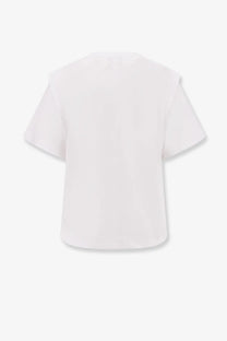 Isabel Marant women’s white zelitos organic cotton shirt with relaxed fit short sleeves and subtle shoulder detailing