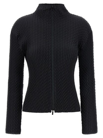 ISSEY MIYAKE - ISSEY MIYAKE - ’Sleek Pleats’ cardigan - Women’s Knitwear
