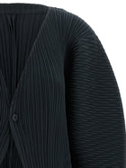 ISSEY MIYAKE Leaf Pleats Cardigan Black, view 3