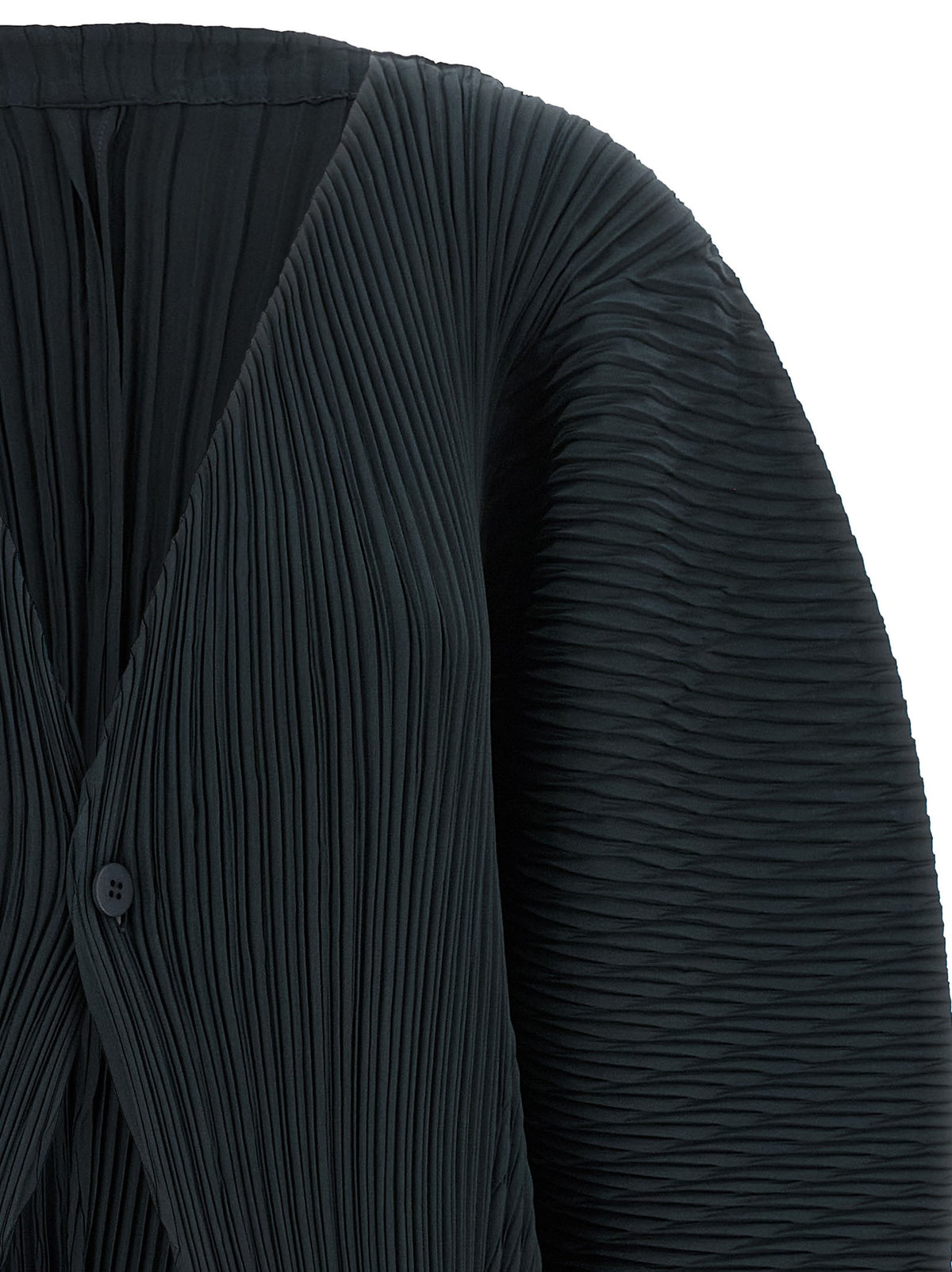 ISSEY MIYAKE Leaf Pleats Cardigan Black, view 3