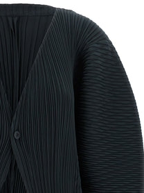 ISSEY MIYAKE Leaf Pleats Cardigan Black, view 3
