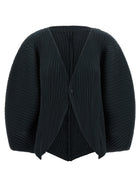 ISSEY MIYAKE Leaf Pleats Cardigan Black
