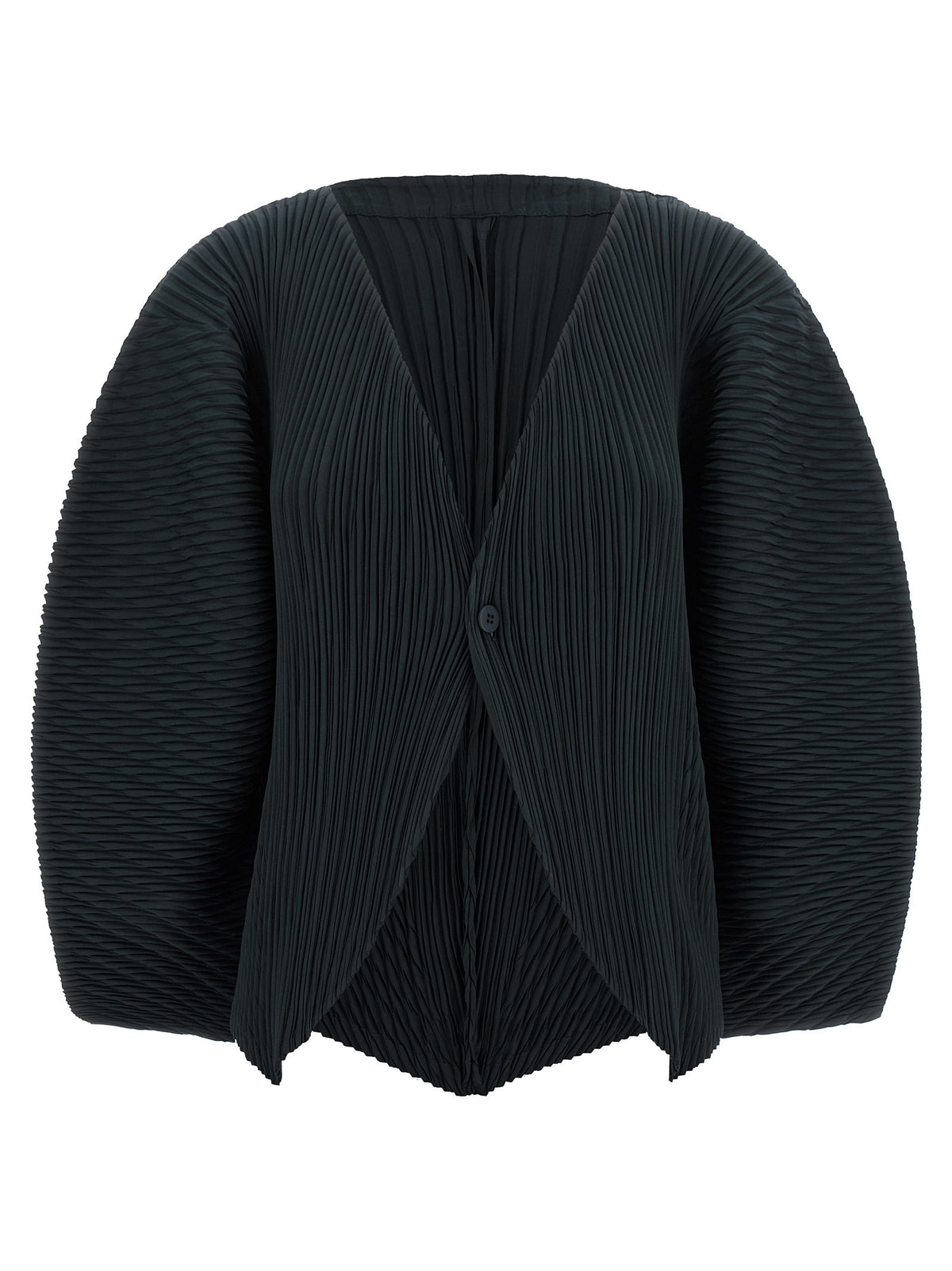 ISSEY MIYAKE Leaf Pleats Cardigan Black