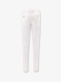 Brunello Cucinelli Men's Italian Fit Stretch Cotton Trousers White