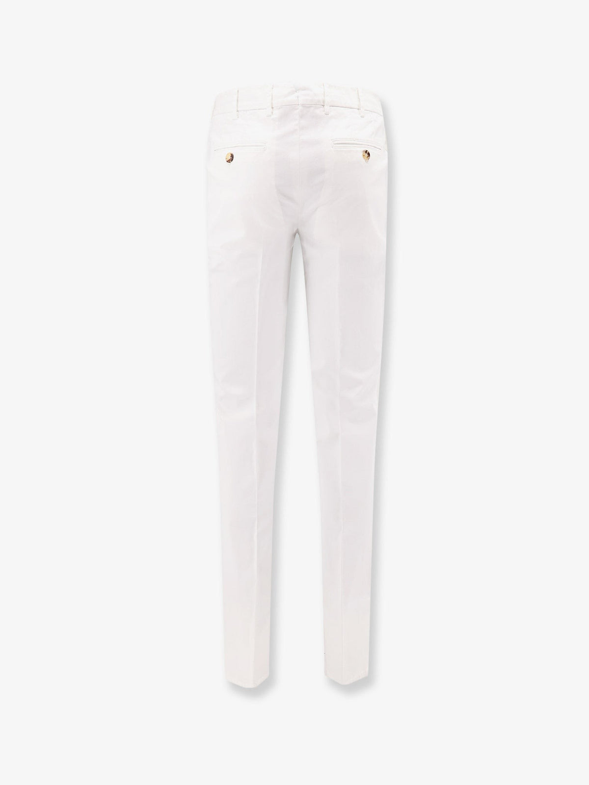Brunello Cucinelli Men's Italian Fit Stretch Cotton Trousers White