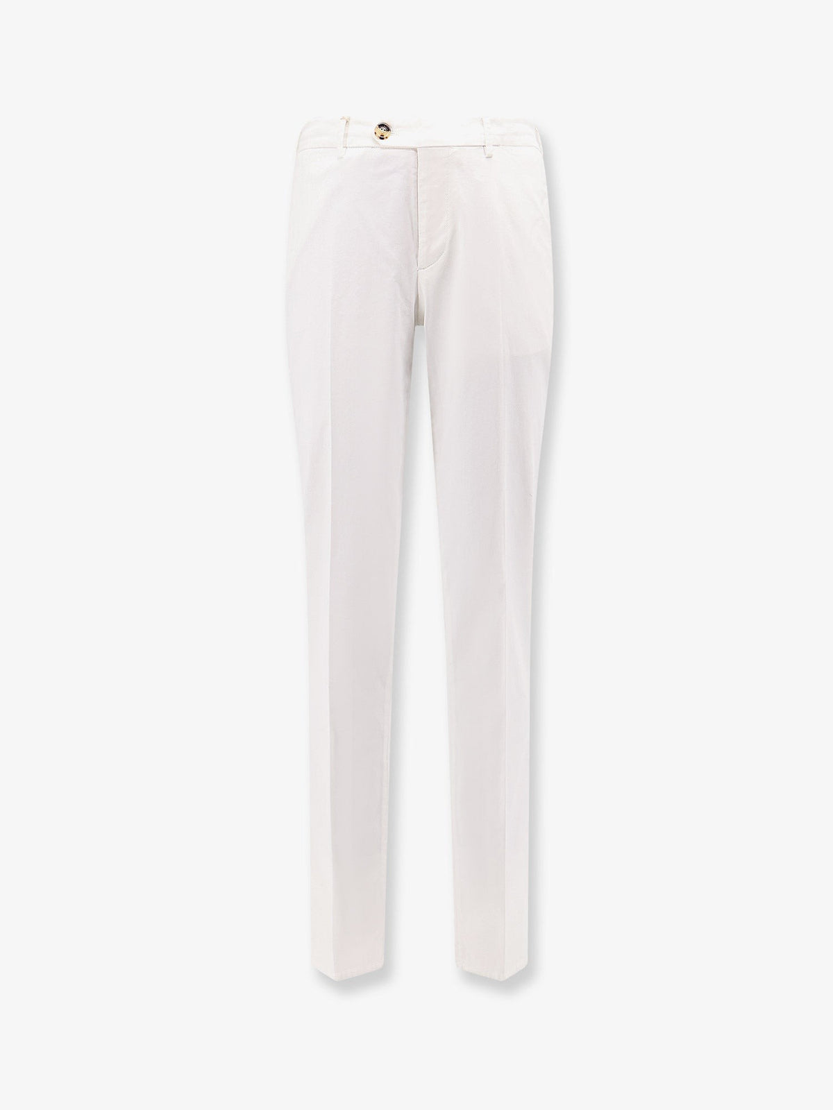 Brunello Cucinelli Men's Italian Fit Stretch Cotton Trousers White