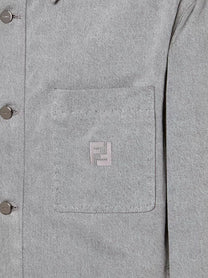 Fendi Men's Jacket Denim Stone Bleached Grey