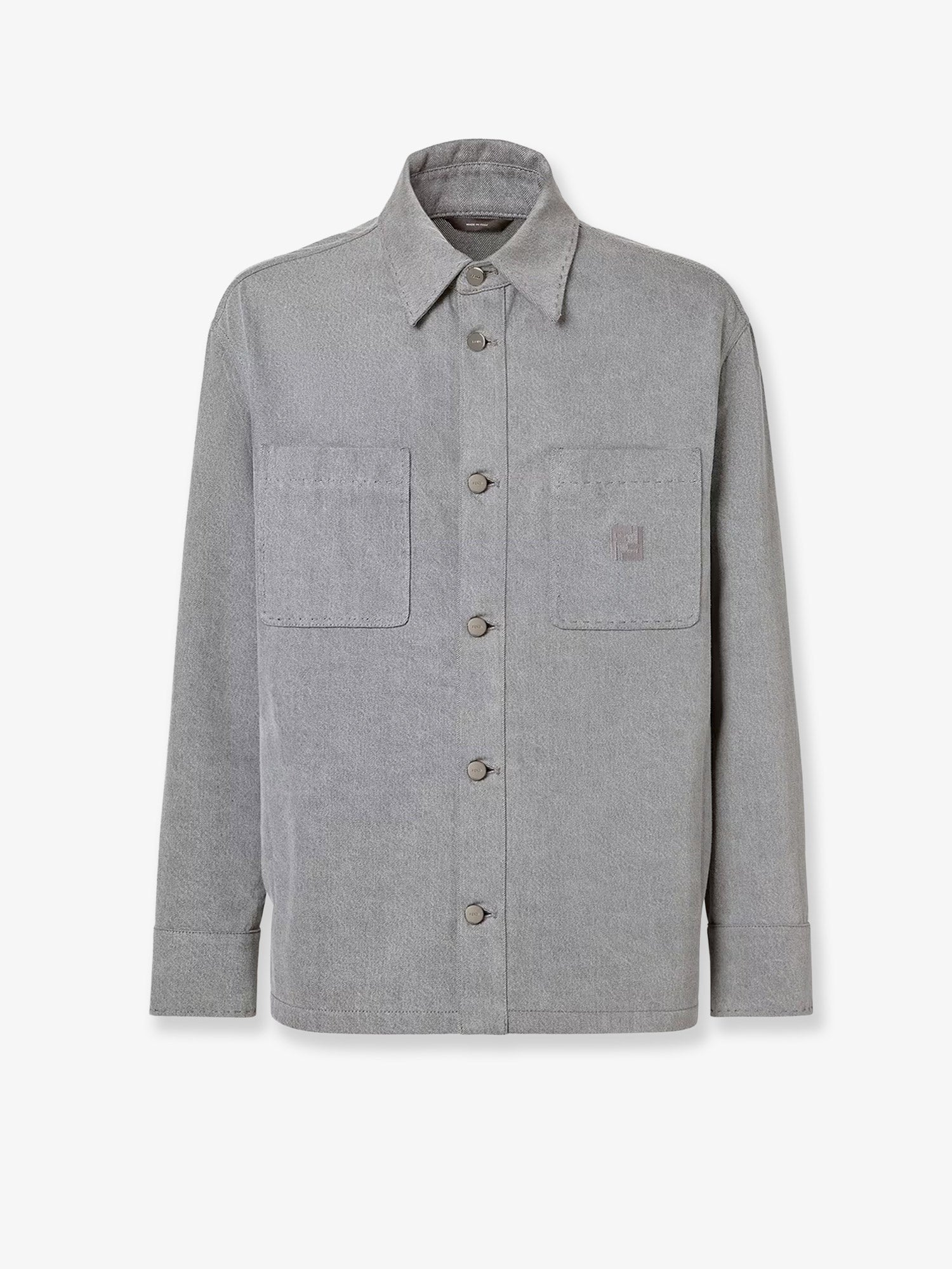Fendi Men's Jacket Denim Stone Bleached Grey