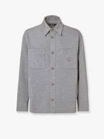 Fendi Men's Jacket Denim Stone Bleached Grey