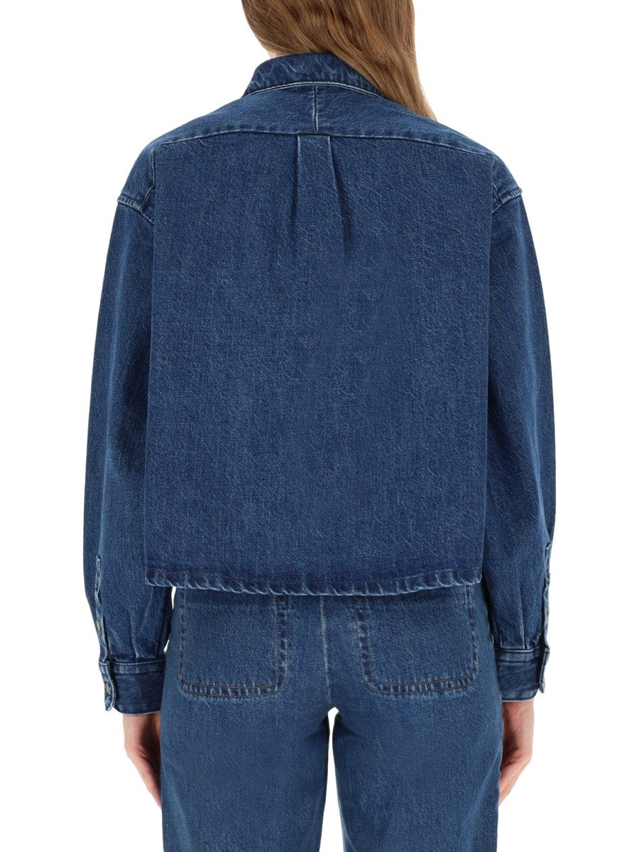 A.P.C Women's Jacket Shirt Samantha Blue