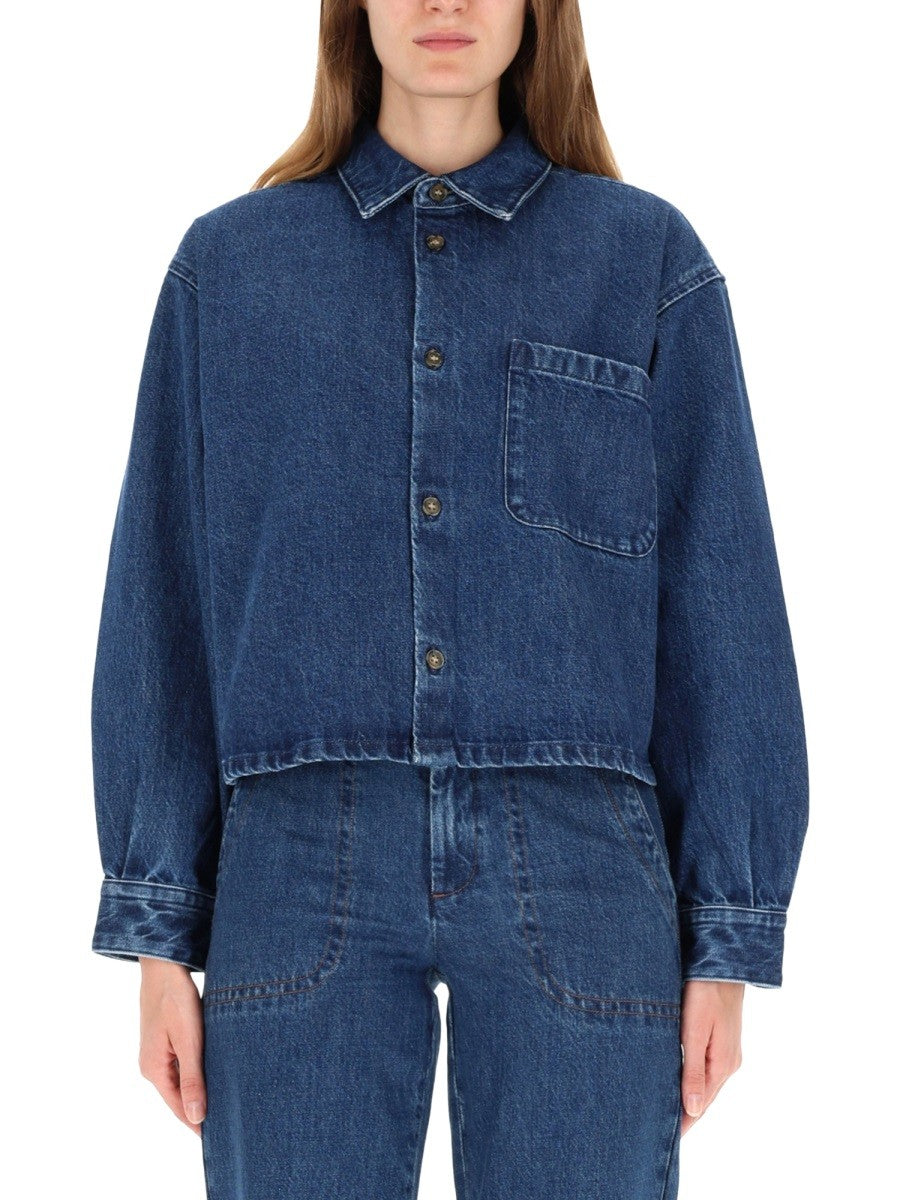 A.P.C Women's Jacket Shirt Samantha Blue