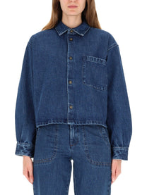 A.P.C Women's Jacket Shirt Samantha Blue