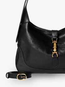 Gucci Women's Jackie Hammered Leather Shoulder Bag Black