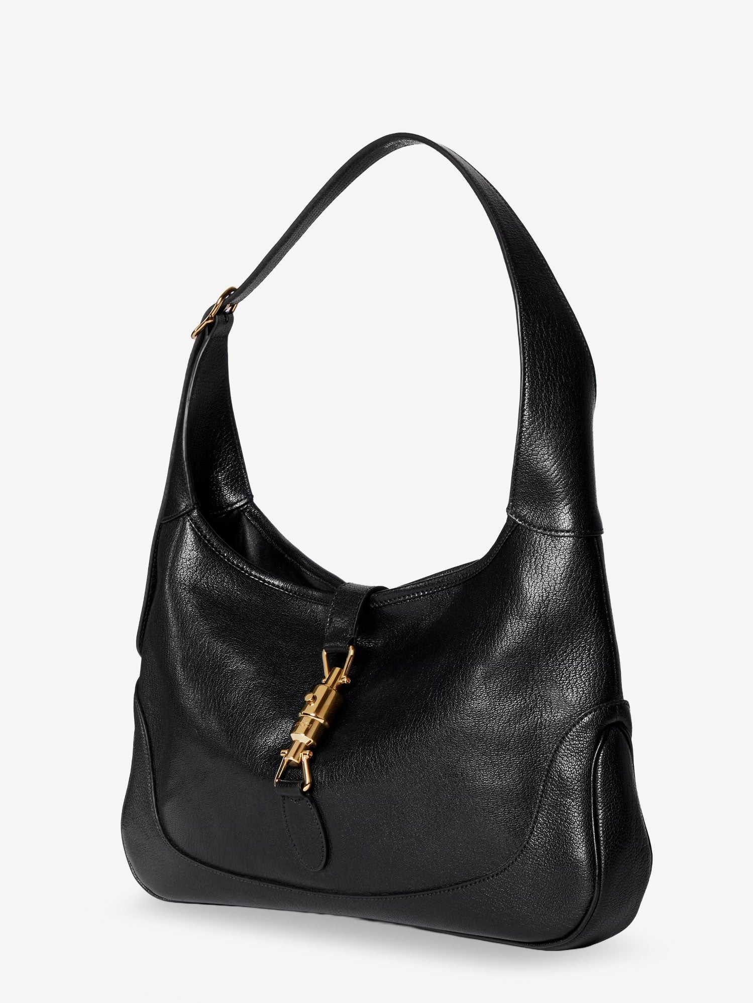 Gucci Women's Jackie Hammered Leather Shoulder Bag Black