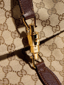 Gucci Men's Jackie Flap GG Canvas Shouder Bag Beige
