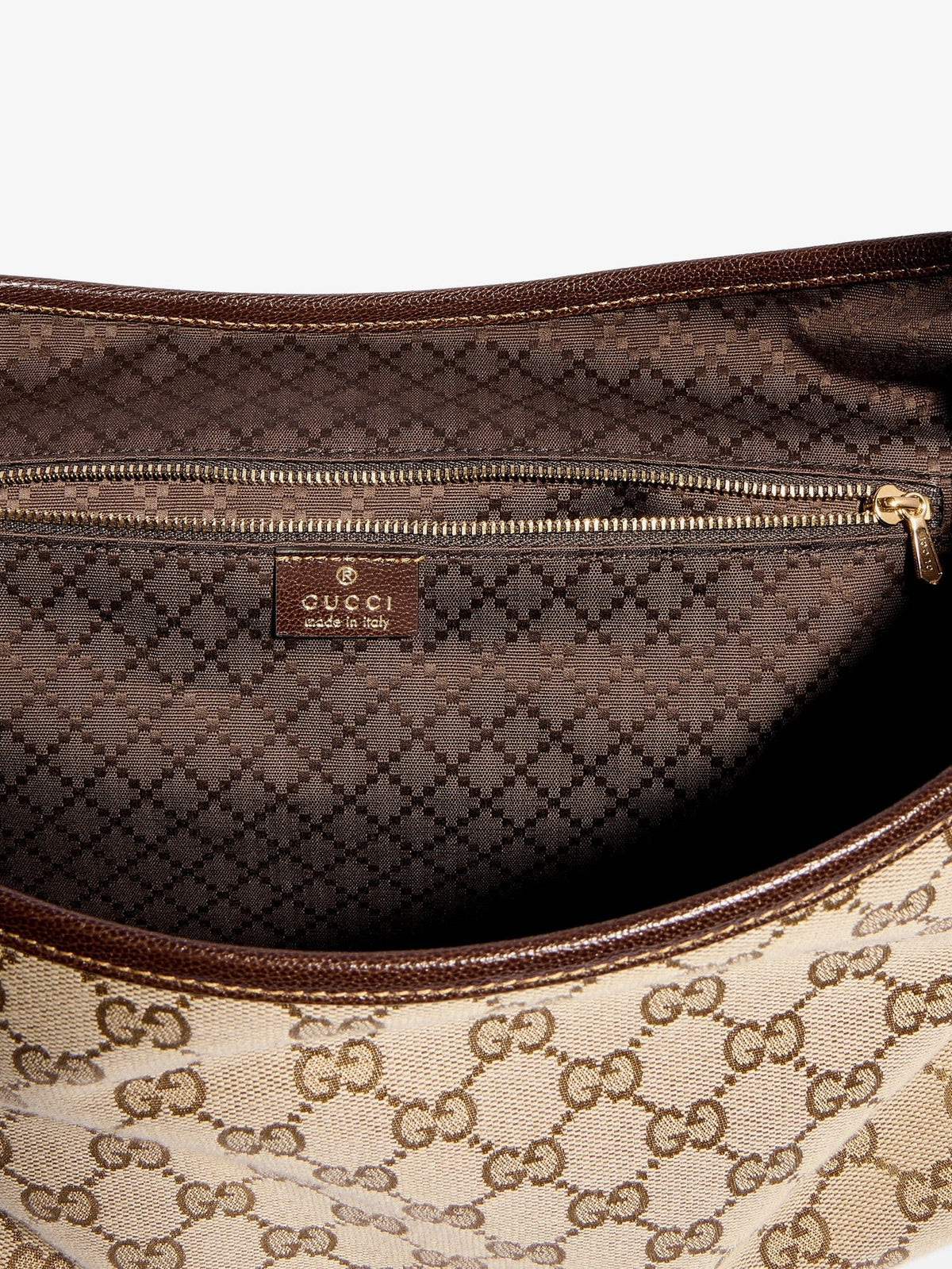 Gucci Men's Jackie Flap GG Canvas Shouder Bag Beige
