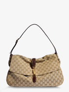 Gucci Men's Jackie Flap GG Canvas Shouder Bag Beige
