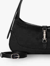 Gucci Women's Jackie Slim GG Canvas Shoulder Bag Black