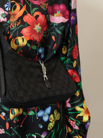 Gucci Women's Jackie Slim GG Canvas Shoulder Bag Black