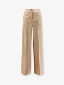 Pinko Women's Jacopone Linen and Viscose Trousers Beige