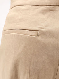 Pinko Women's Jacopone Linen and Viscose Trousers Beige