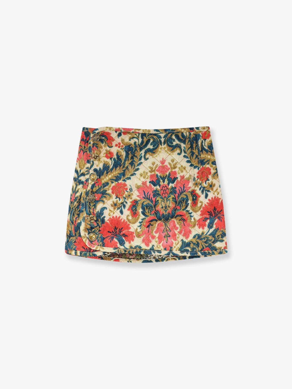 FARM Rio Women's Jacquard Arabesque Matelassé Mini Skirt White