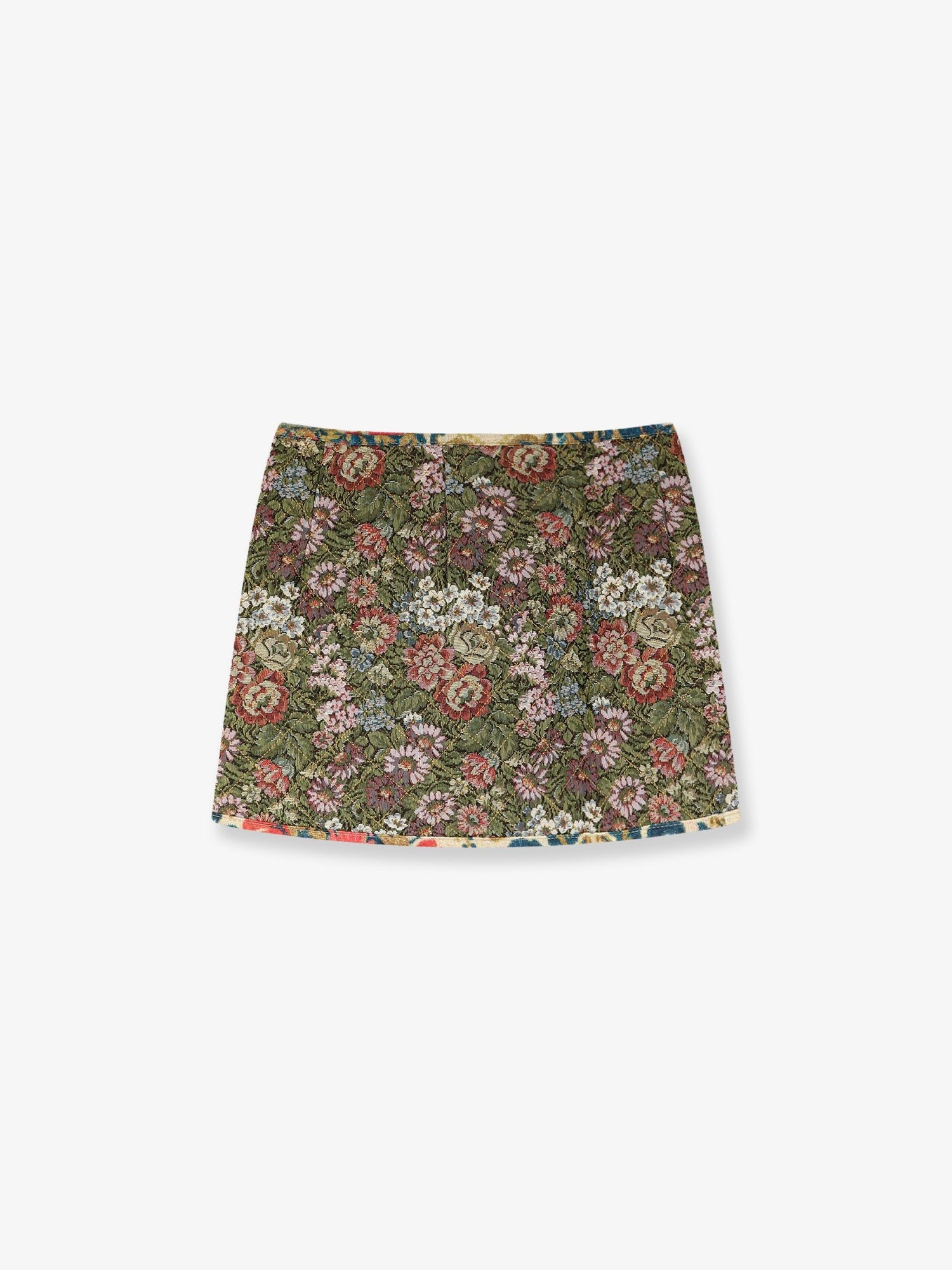 FARM Rio Women's Jacquard Arabesque Matelassé Mini Skirt White