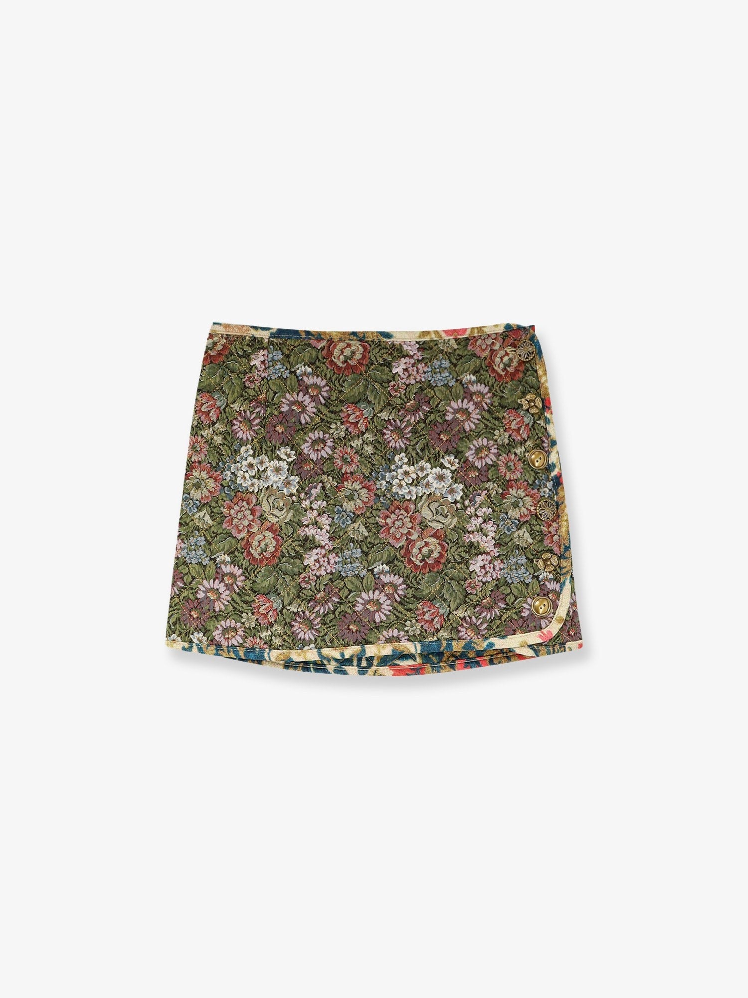FARM Rio Women's Jacquard Arabesque Matelassé Mini Skirt White