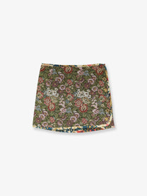 FARM Rio Women's Jacquard Arabesque Matelassé Mini Skirt White
