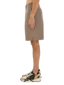 Fendi Men's Jacquard Bermuda Shorts Beige