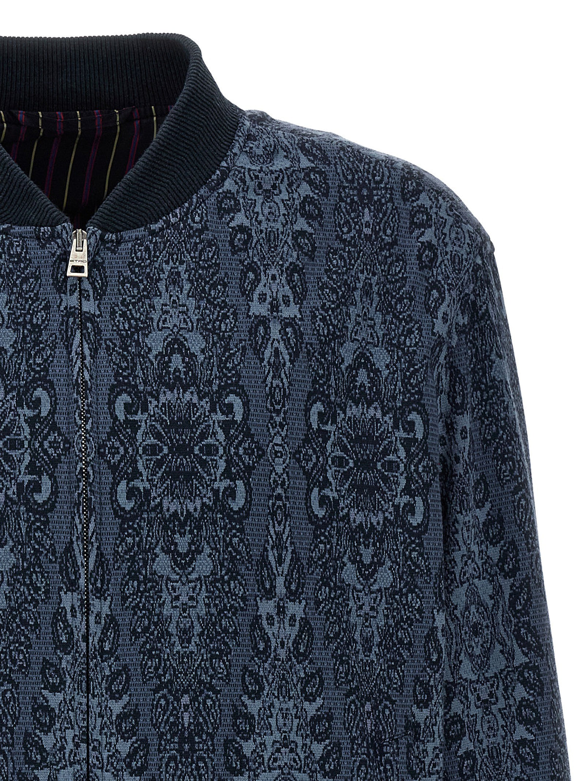 ETRO Jacquard Bomber Jacket Blue