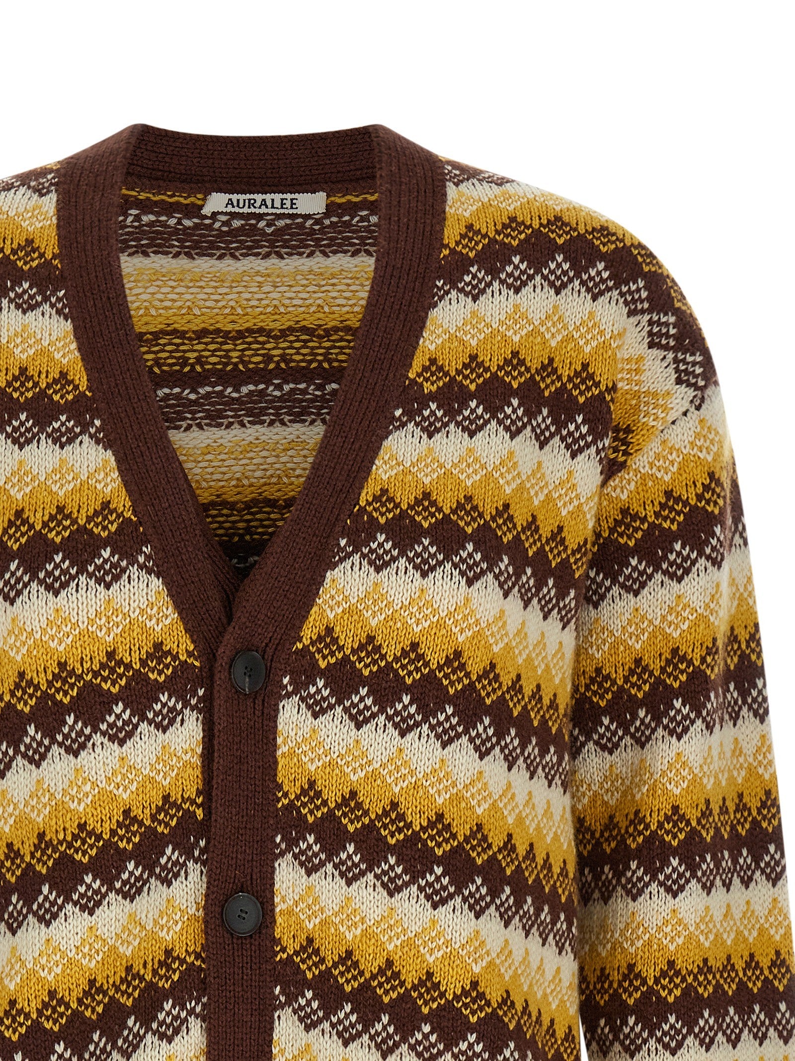 AURALEE Jacquard Cardigan Gold