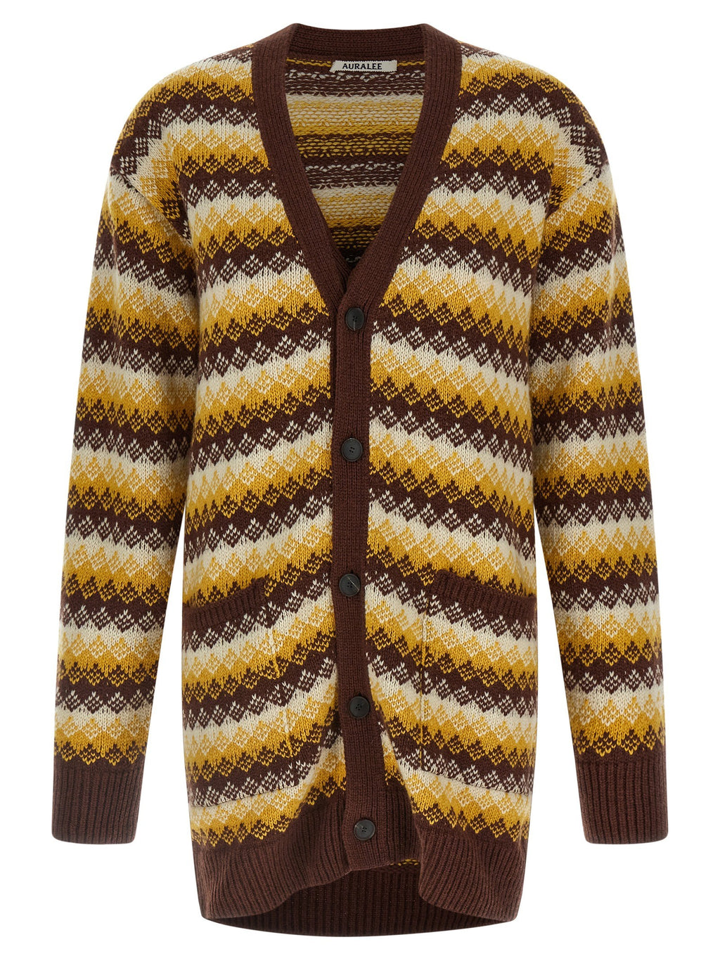 AURALEE Jacquard Cardigan Gold