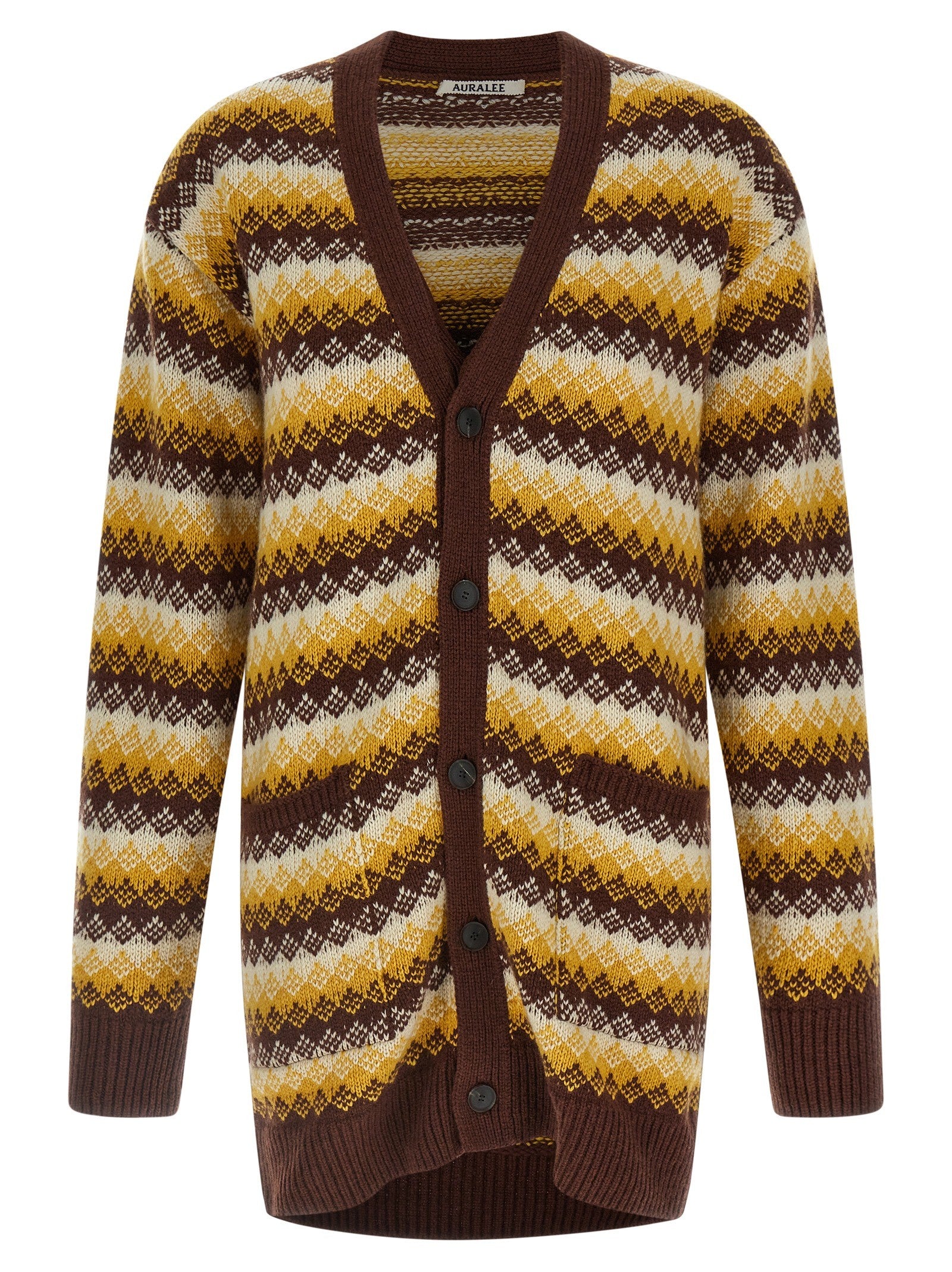 AURALEE Jacquard Cardigan Gold