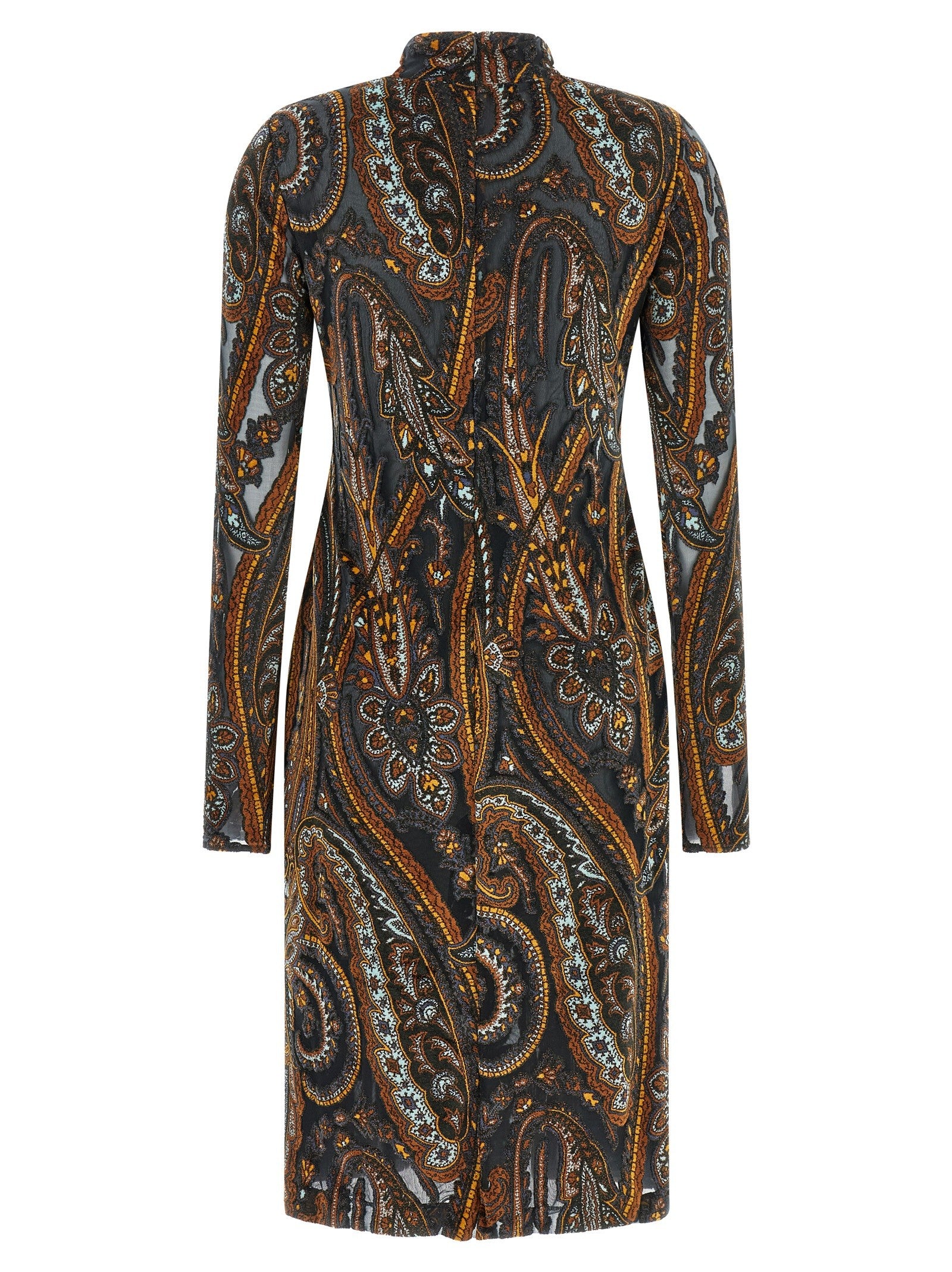 ETRO Jacquard Chenille Dress Gold