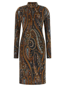 ETRO Jacquard Chenille Dress Gold