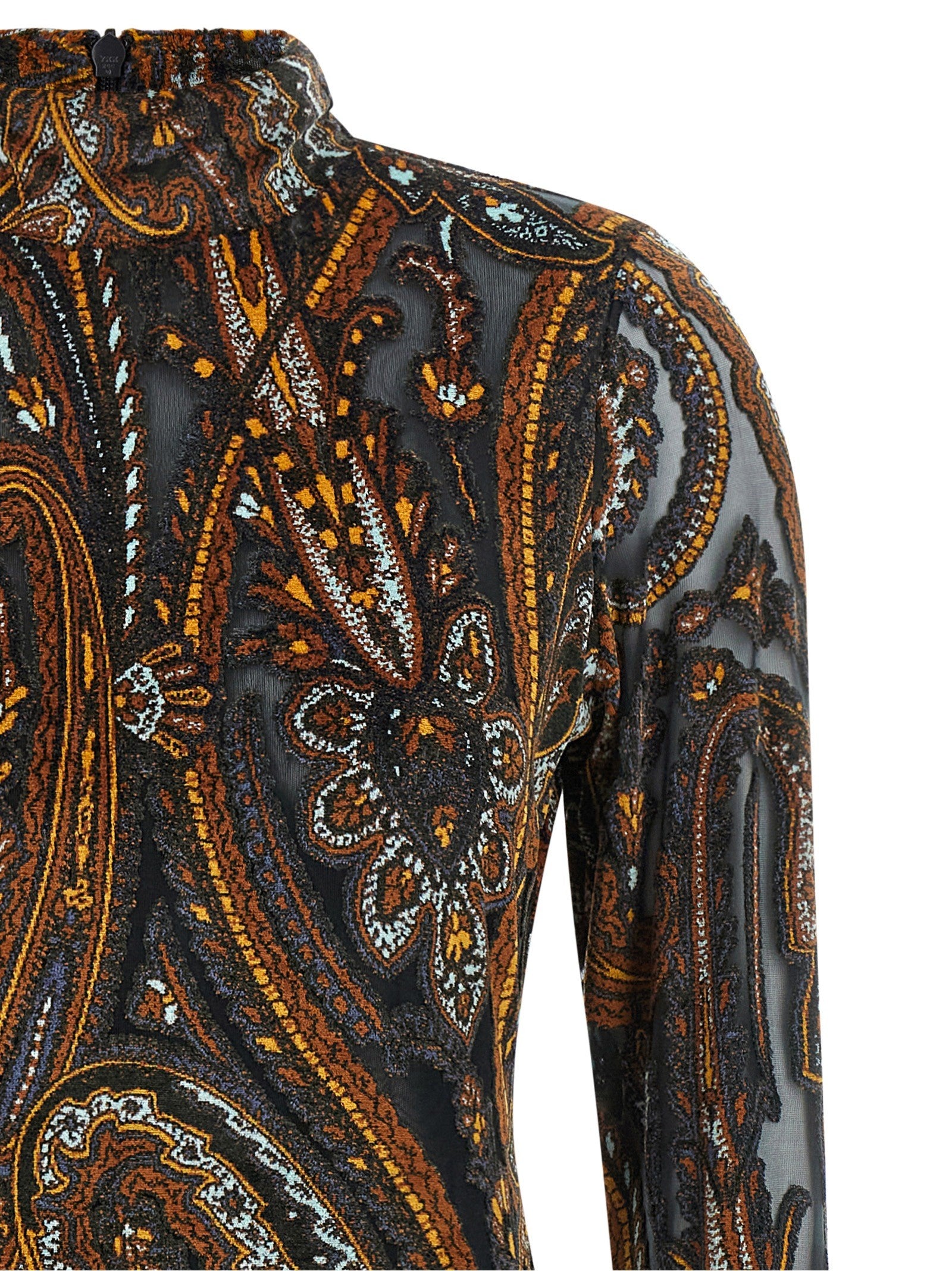 ETRO Jacquard Chenille Dress Gold