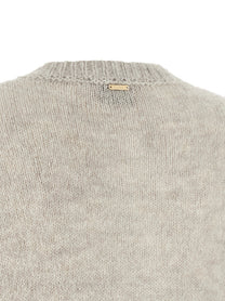 TWINSET Jacquard Diamond Cardigan Grey, view 4