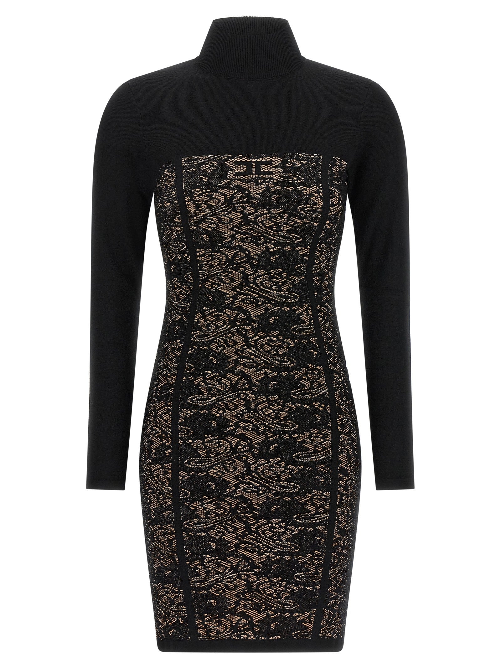 Elisabetta Franchi Jacquard Dress Black
