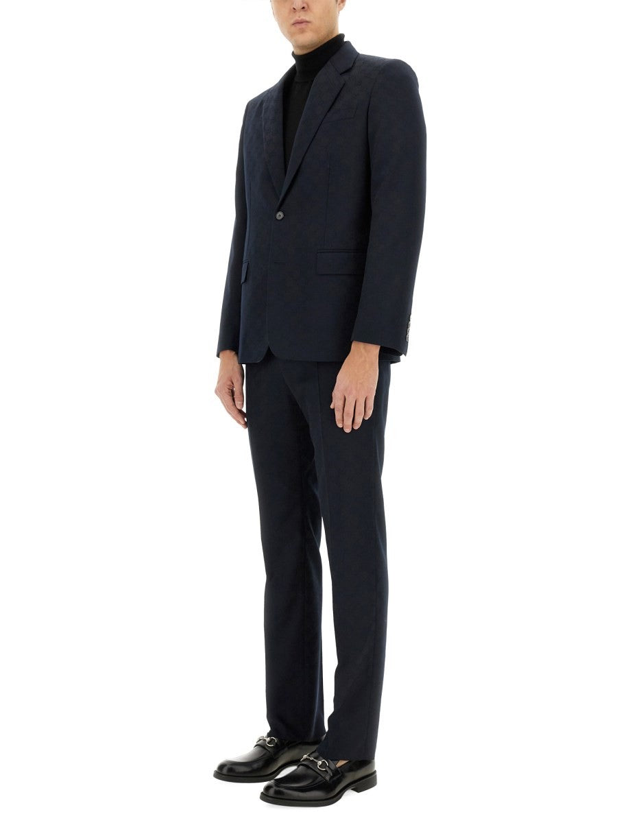 Gucci Men's Jacquard Dress Blue