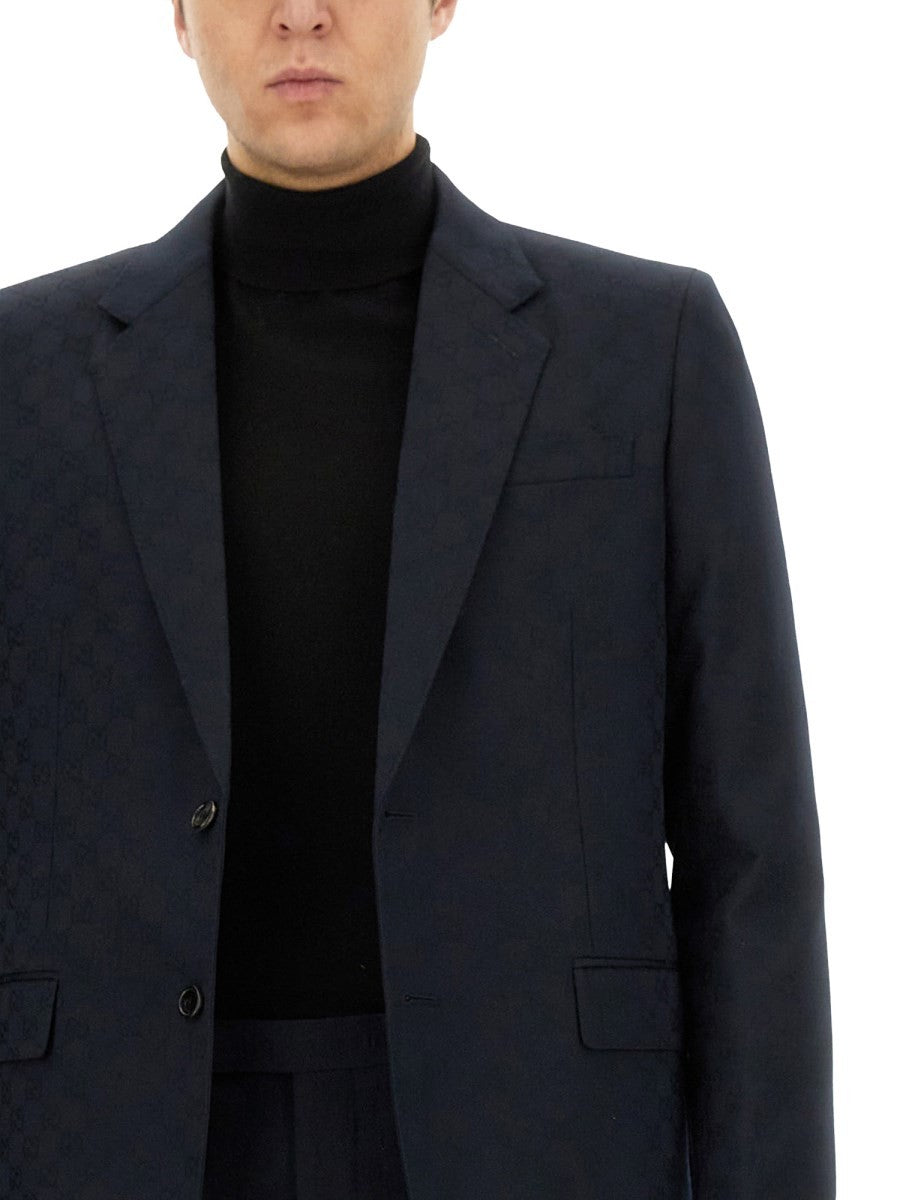 Gucci Men's Jacquard Dress Blue